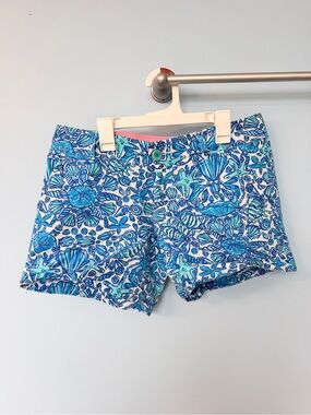 Lilly Pulitzer Callahan Stretch Chino Shorts Sailors Valentine Print Size 6